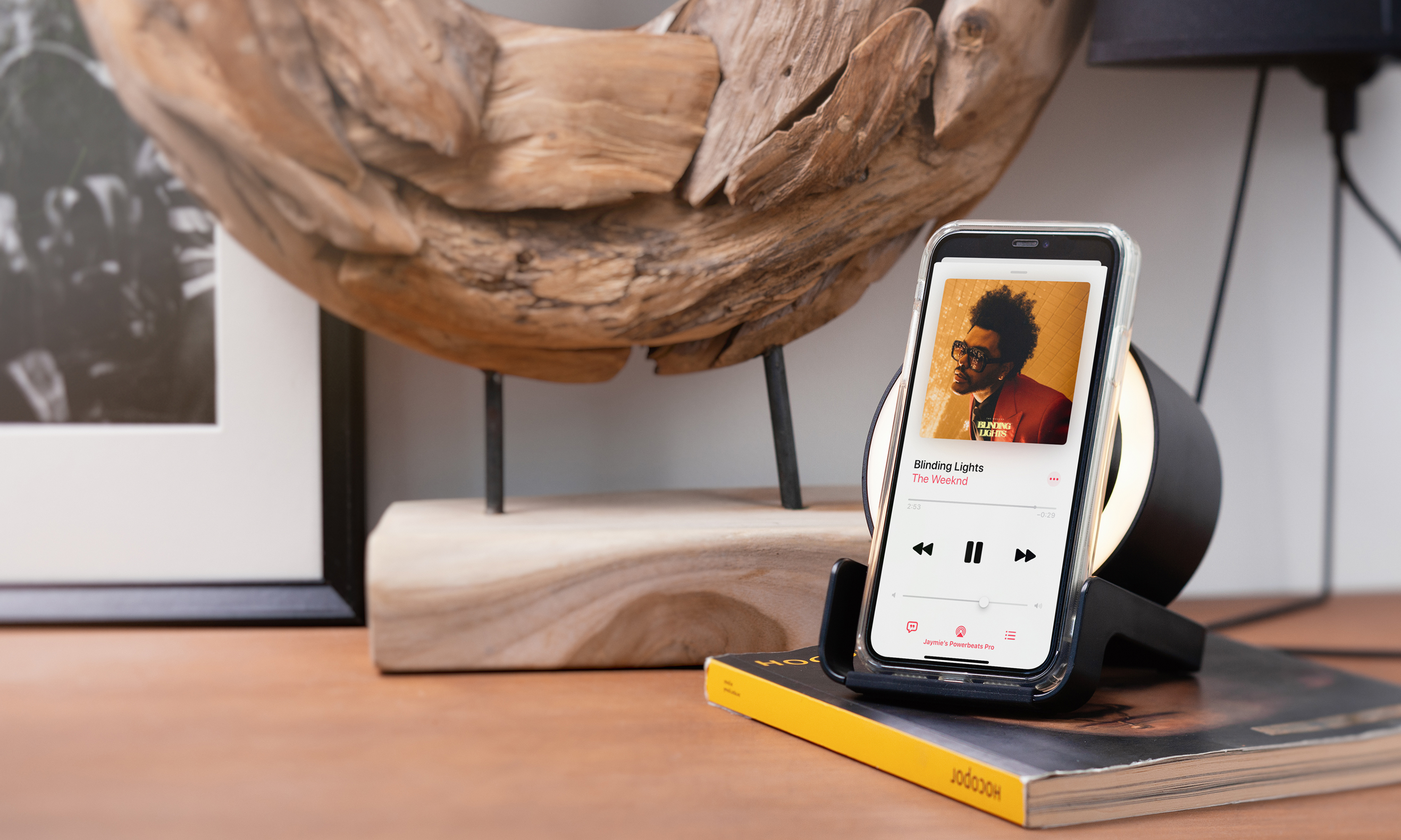 Bluetooth колонка-подставка "Smart Loud" с беспроводным (10W) зарядным устройством, лампой и подсветкой логотипа-3