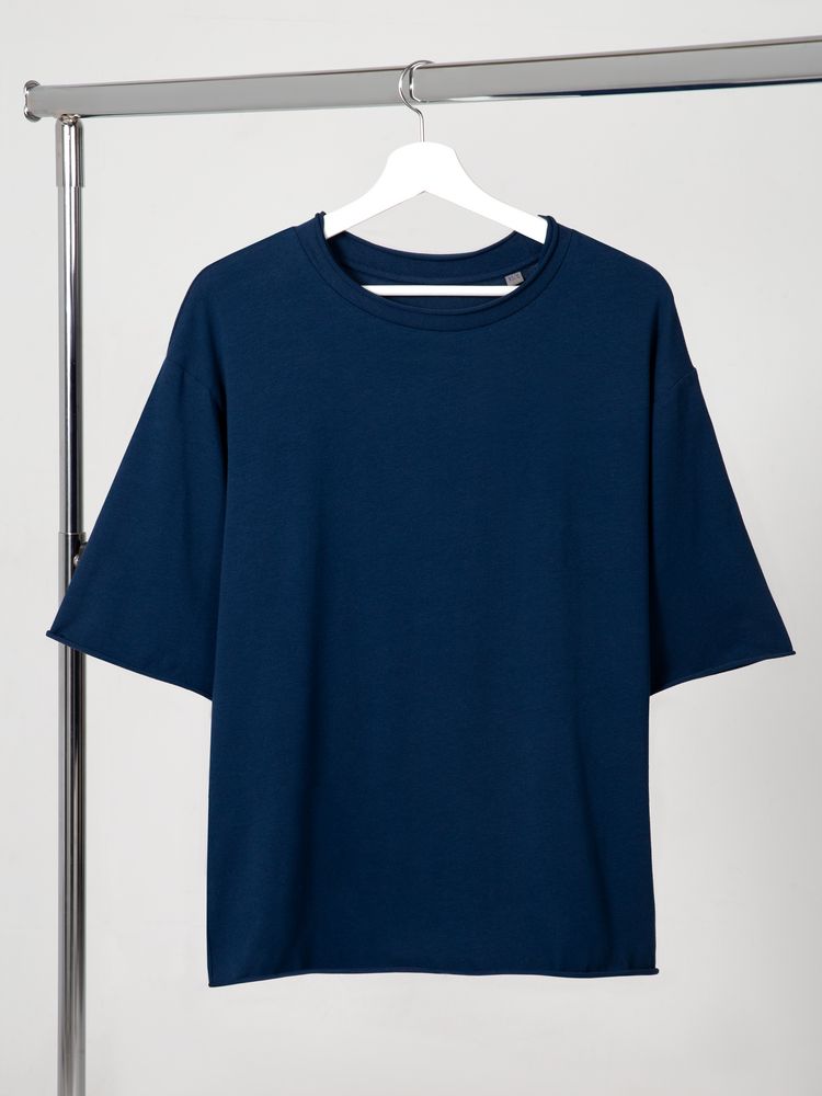 Футболка оверсайз Vozduh 2.0, темно-синяя-0