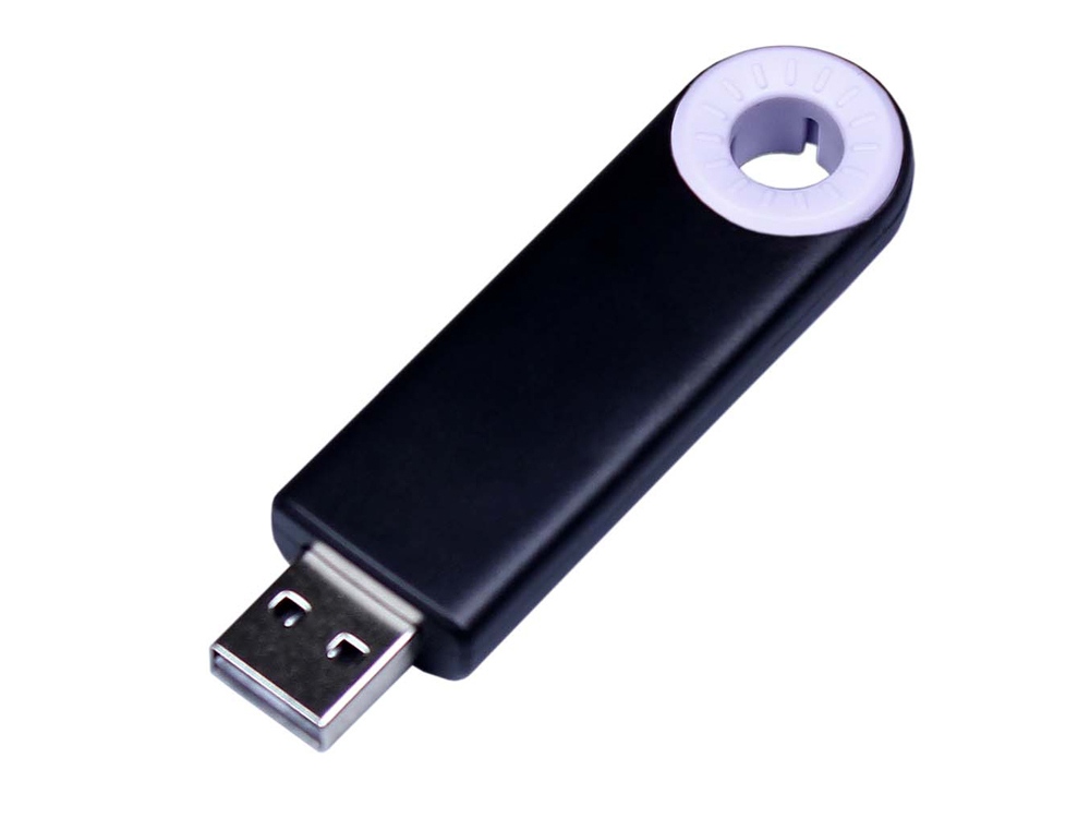 USB-флешка промо на 32 Гб прямоугольной формы, выдвижной механизм, белый-0