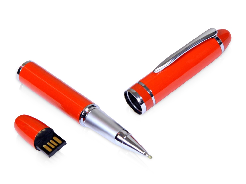 USB-флешка на 64 ГБ в виде ручки с мини чипом, оранжевый-0