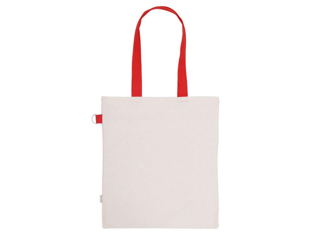 Сумка для покупок Тема из переработанных материалов с наружным цветным карманом, красный-4