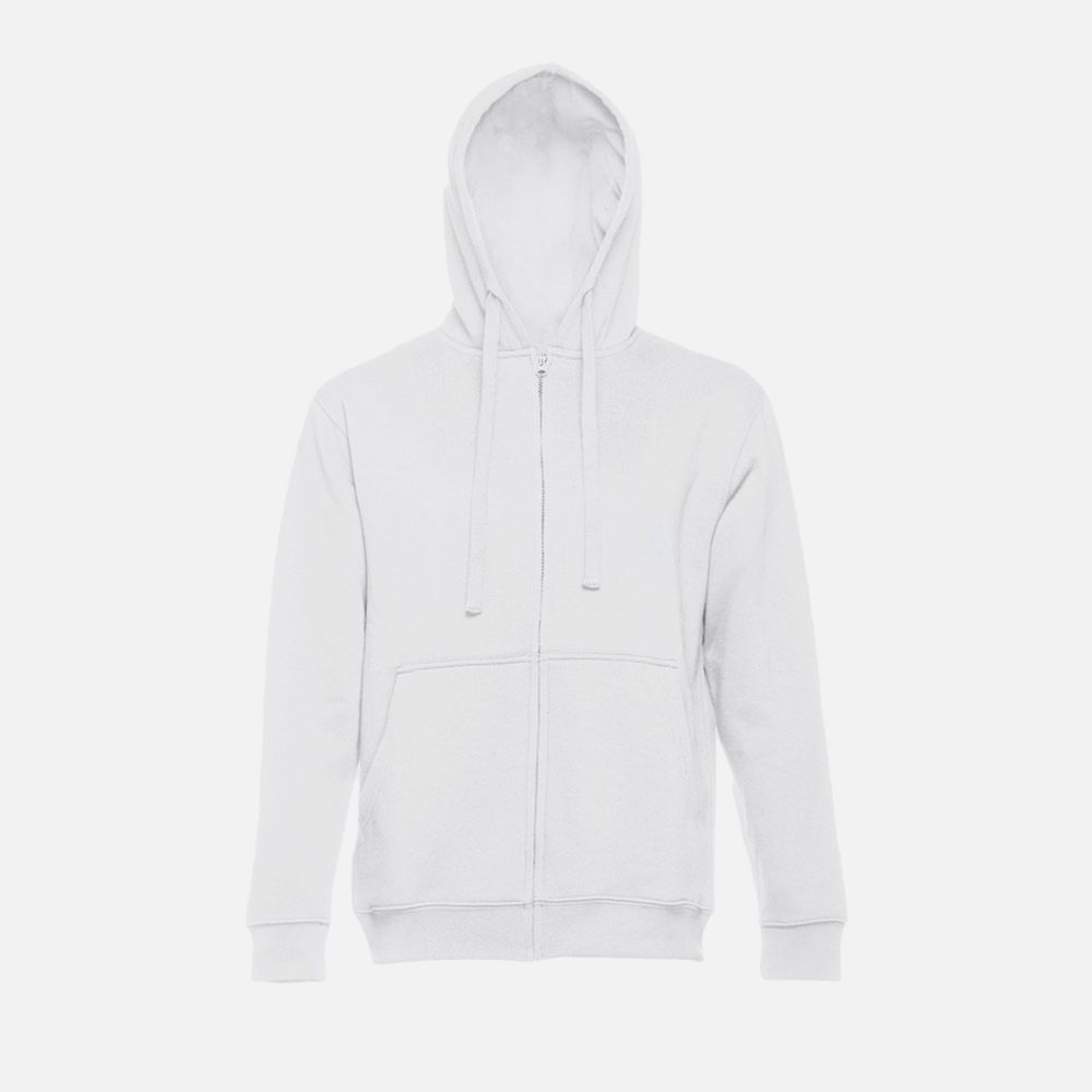 Толстовка мужская на молнии с капюшоном Amsterdam, белая-1
