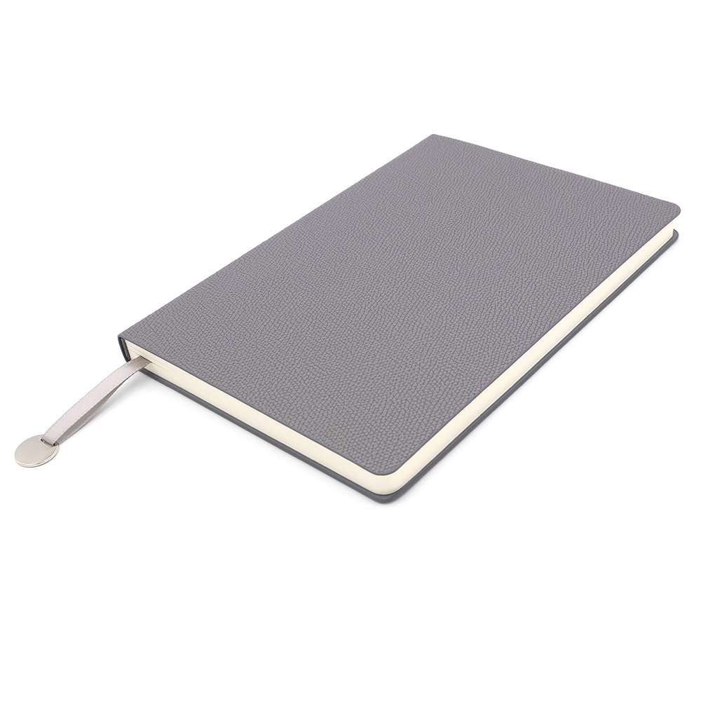 Блокнот A5 Officer в мягком переплёте с металлической биркой, Серый-1