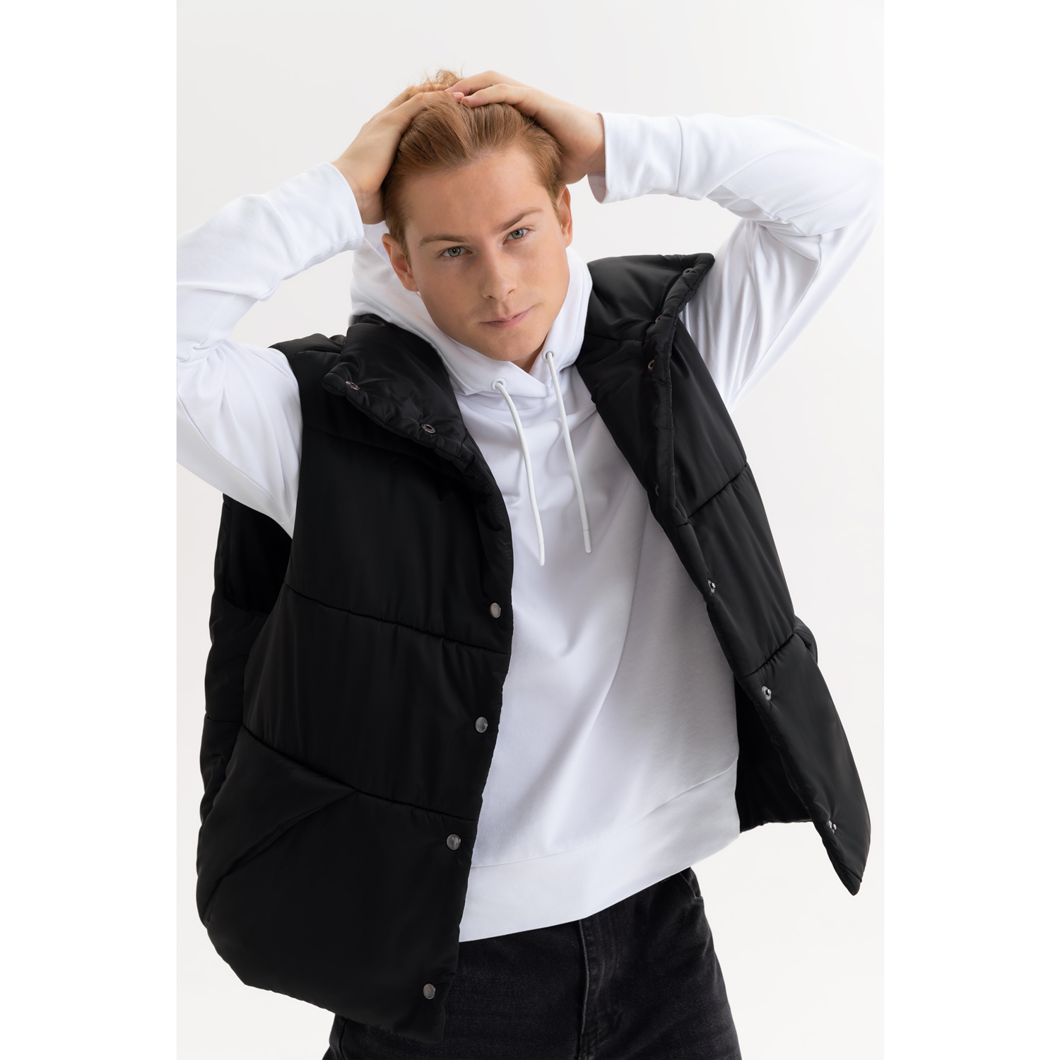 Худи с капюшоном, унисекс ALEX белый-6