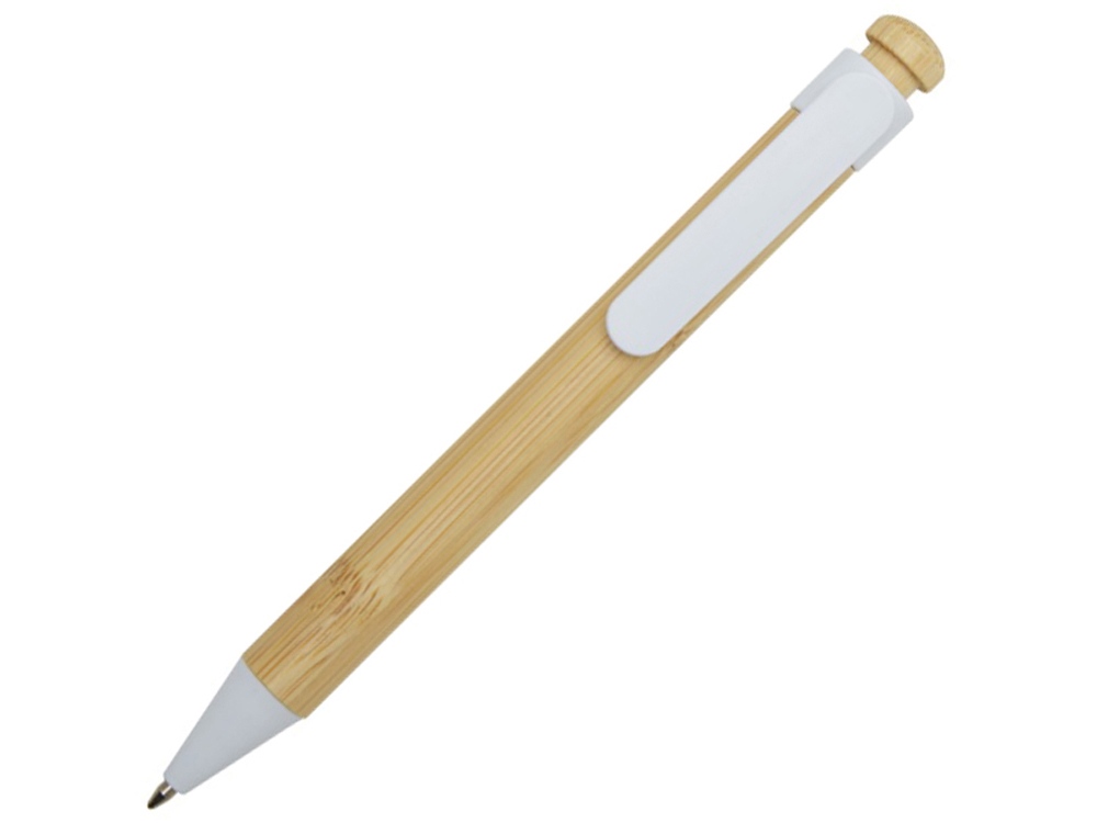 Rattan шариковая ручка из бамбука и переработанной пластмассы - Белый-0