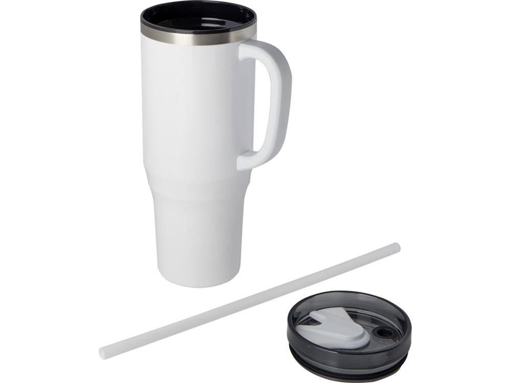 Melbourne кружка 1200 мл, сертифицированная согласно RCS, с соломинкой - Белый-2
