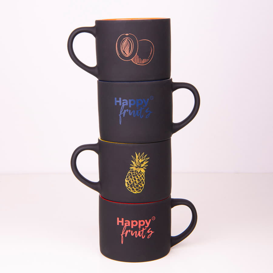 Кружка YASNA с покрытием SOFT-TOUCH, черный с красным, 310 мл, фарфор, черный, красный-3