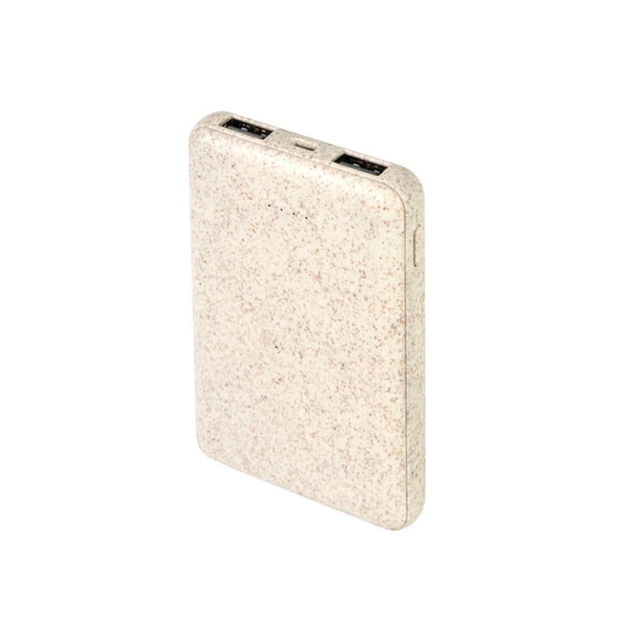 Универсальный аккумулятор WHEAT POWER 5, 5000 mAh, пластик с пшеничным волокном, натуральный-3