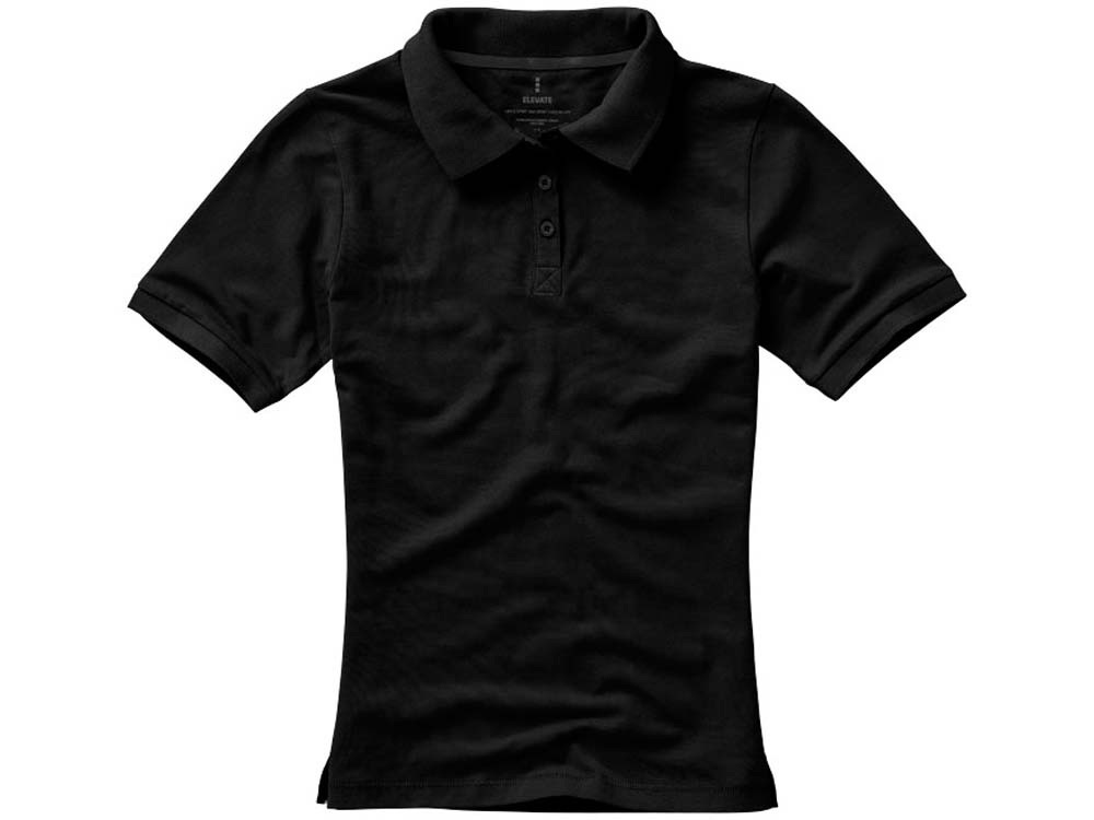 Calgary женская футболка-поло с коротким рукавом, черный-8