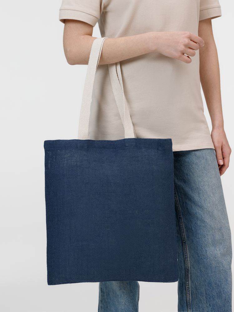 Холщовая сумка на плечо Juhu, синяя-7