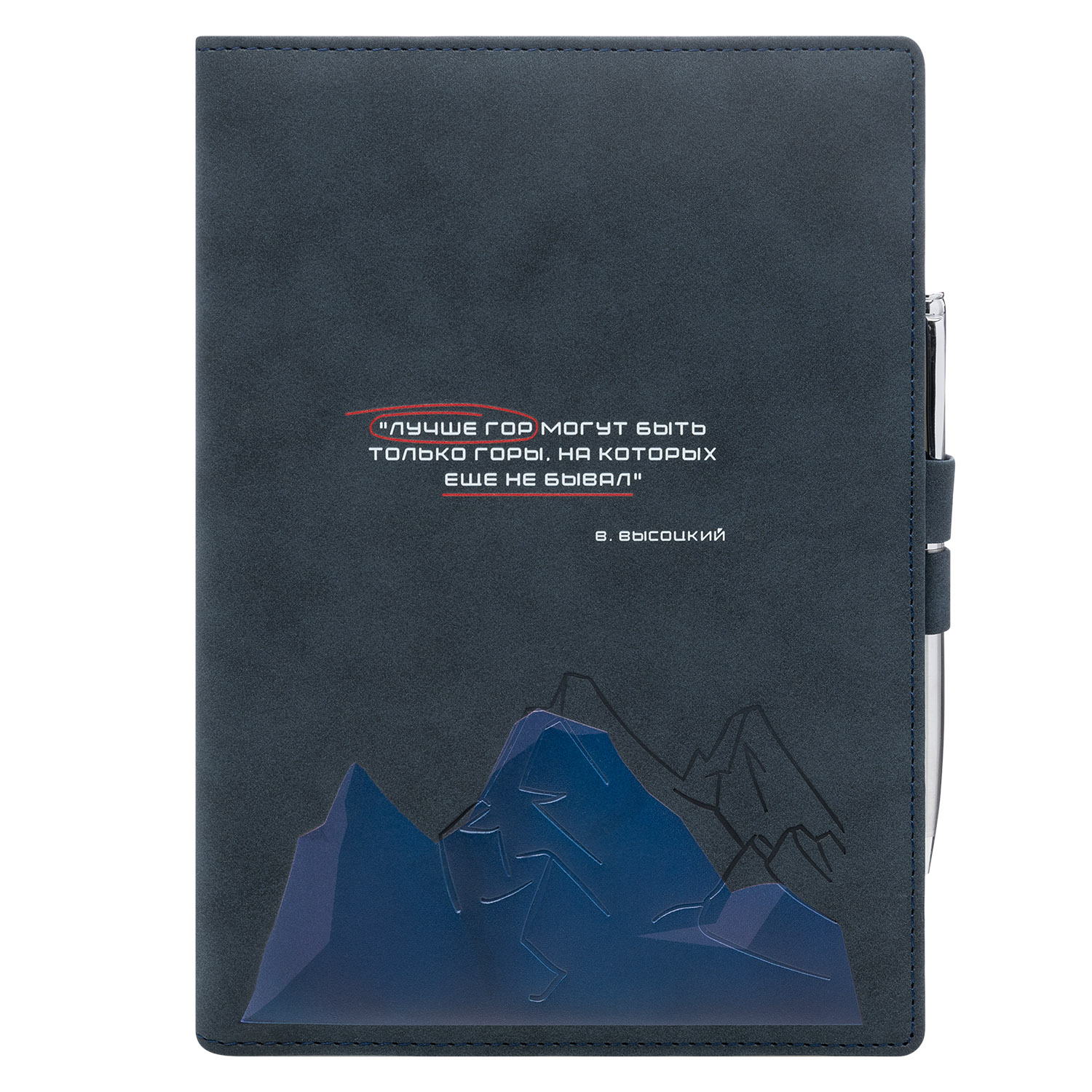 Ежедневник-портфолио Клип (Clip NEO) недатированный в подарочной коробке, синий (в комплекте ручка Sonata BP серебро)-12