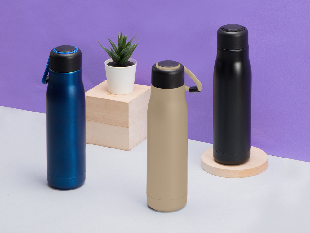 Вакуумный термос Ardent Waterline, 500 мл, тубус, бежевый-9