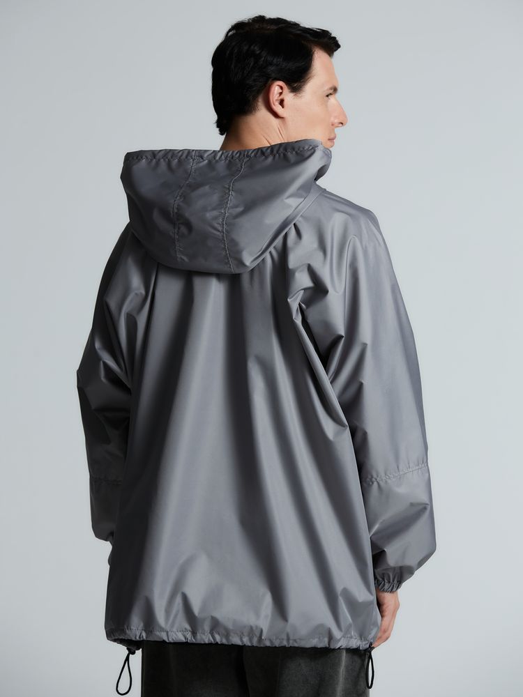 Дождевик-анорак Hard Work, укороченный, серый, единый размер-6