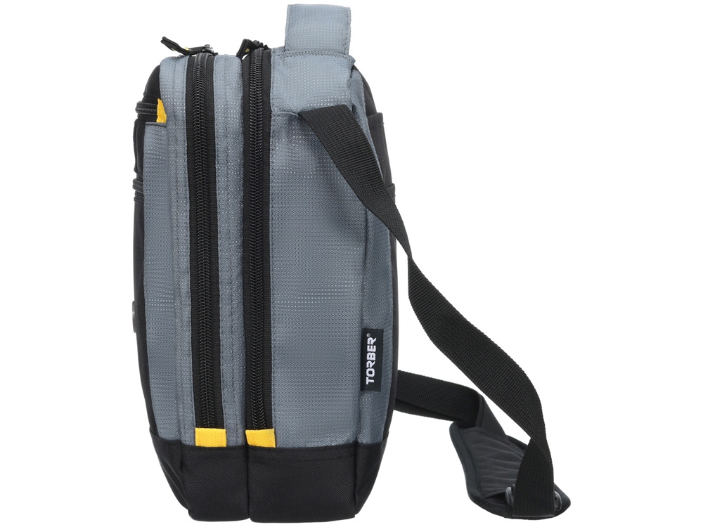 Сумка-планшет TORBER, черный/серый, полиэстер/добби, 22х10х29 см-2