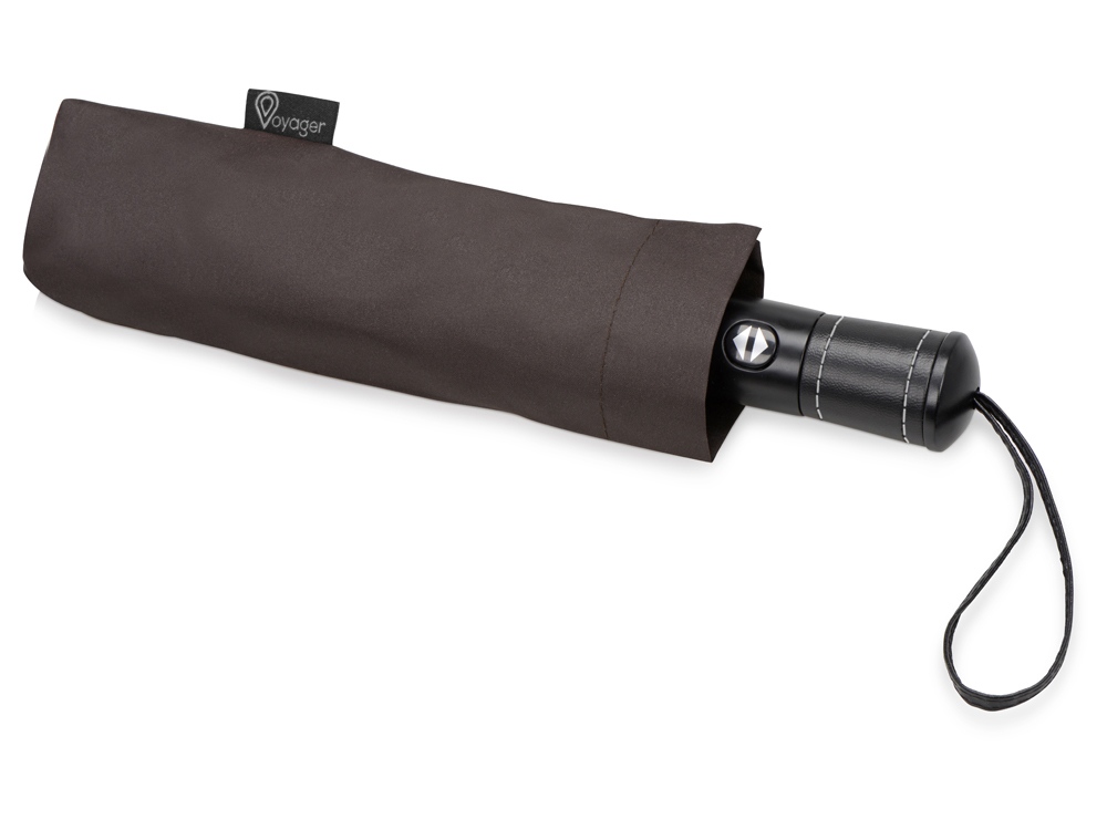 Зонт складной Ontario, автоматический, 3 сложения, с чехлом, коричневый-3