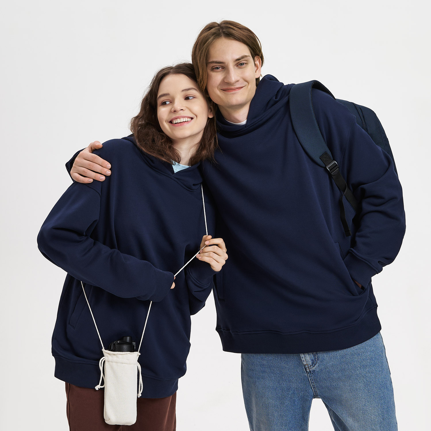 Худи оверсайз унисекс Фьюжн (Fusion), темно-синий-12