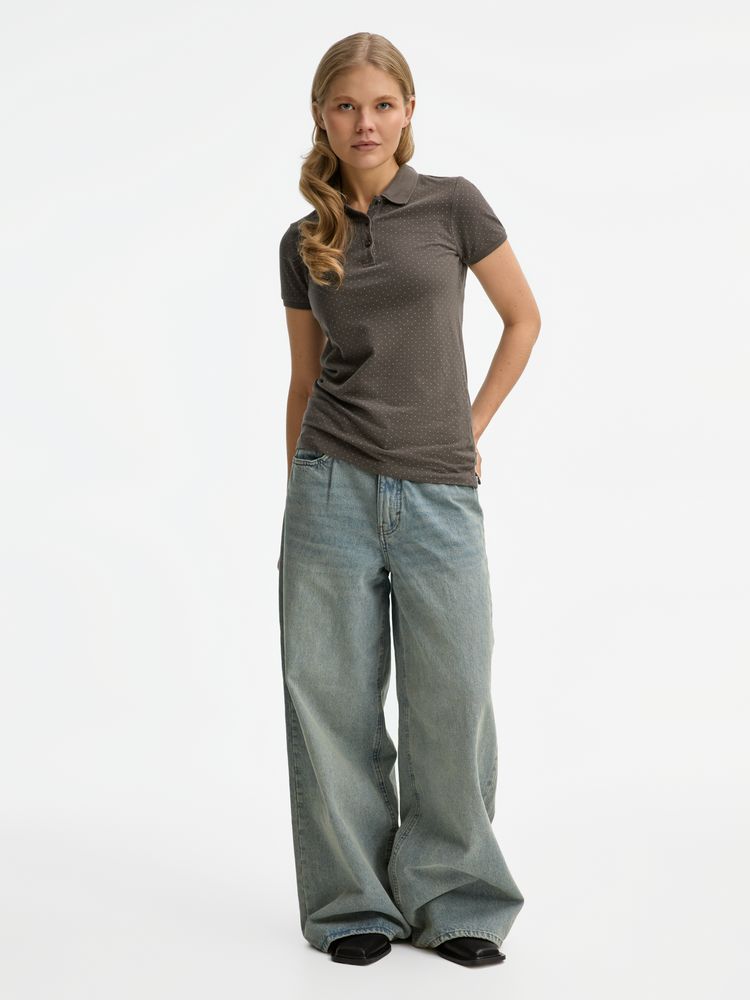 Рубашка поло женская Brandy Women, темно-серая с белым-7