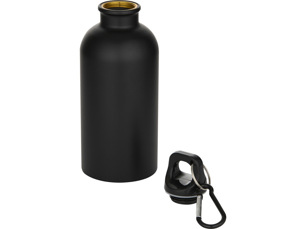 Oregon одностенная бутылка для воды с карабином, изготовленная из нержавеющей стали, сертифицированной по стандарту RCS, объемом 400 мл - Черный-2
