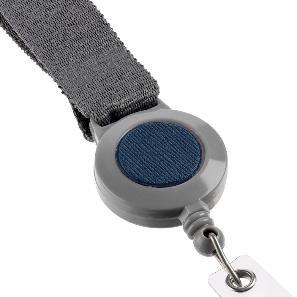 Чехол для карточки с лентой и ретрактором Devon, синий-3