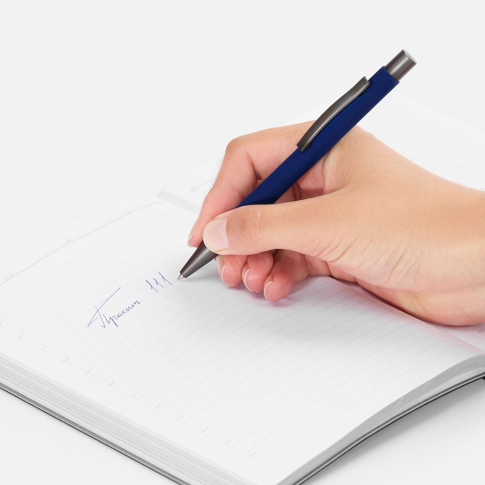 Ручка шариковая Atento Soft Touch, темно-синяя-2