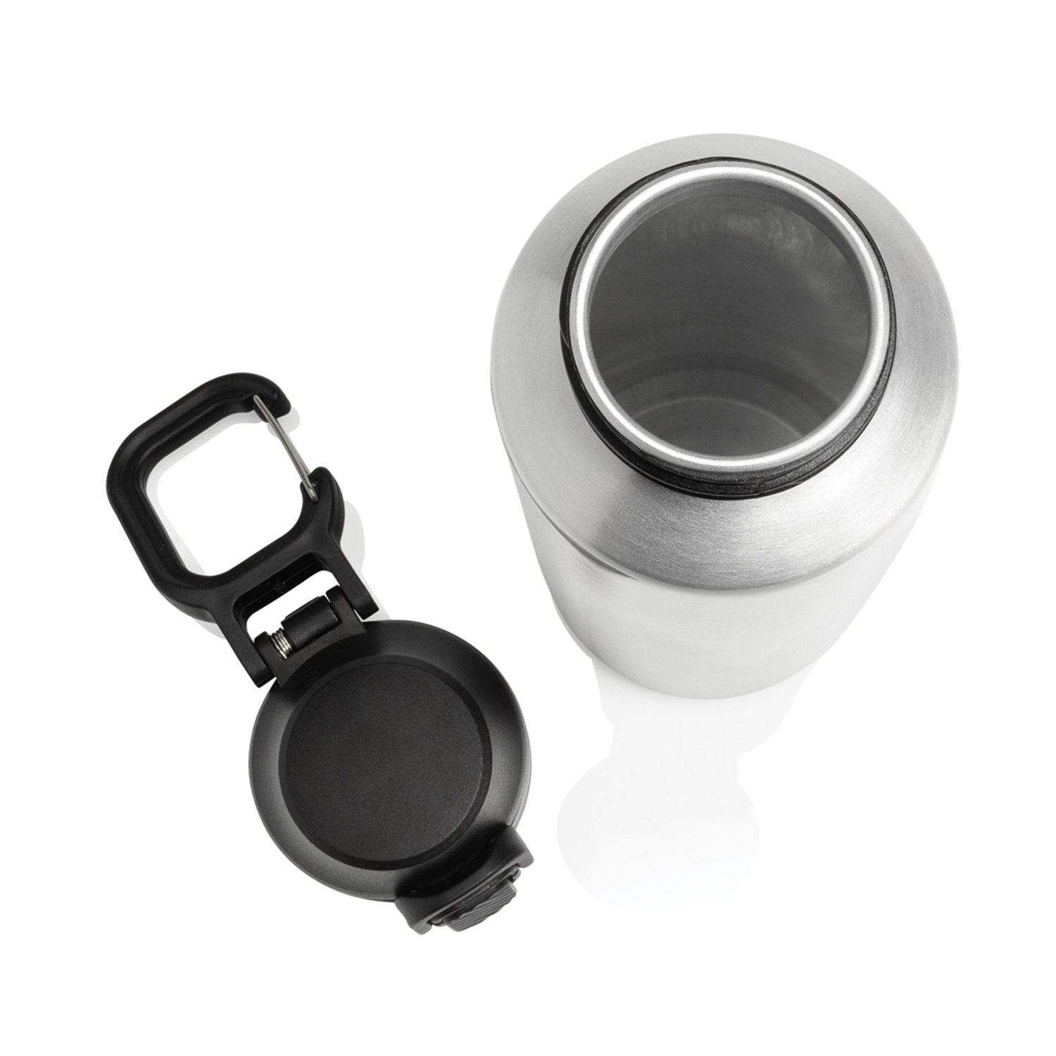 Спортивная бутылка Via из переработанной стали RCS с карабином, 600 мл-8