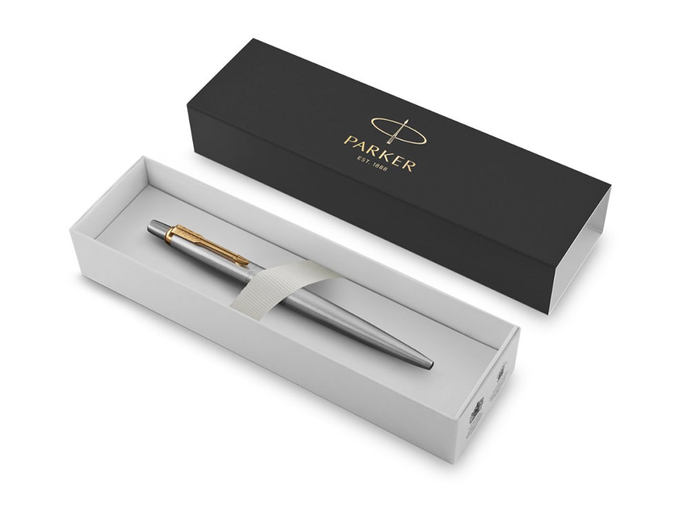 Шариковая ручка Parker Jotter Essential, St. Steel GT, стержень: Mblue-2