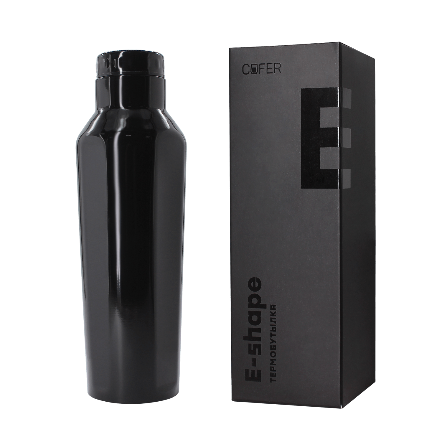 Термобутылка для напитков E-shape (черный)-7