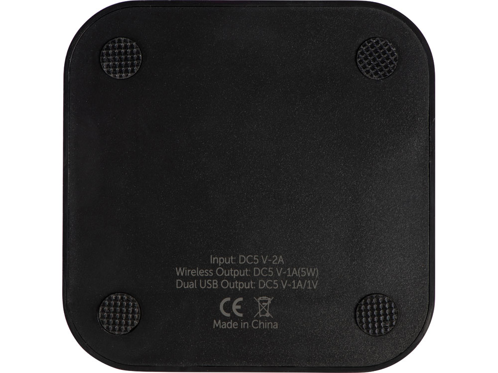 Беспроводная зарядка Tile с 2 USB-A, 5 Вт, черный-4