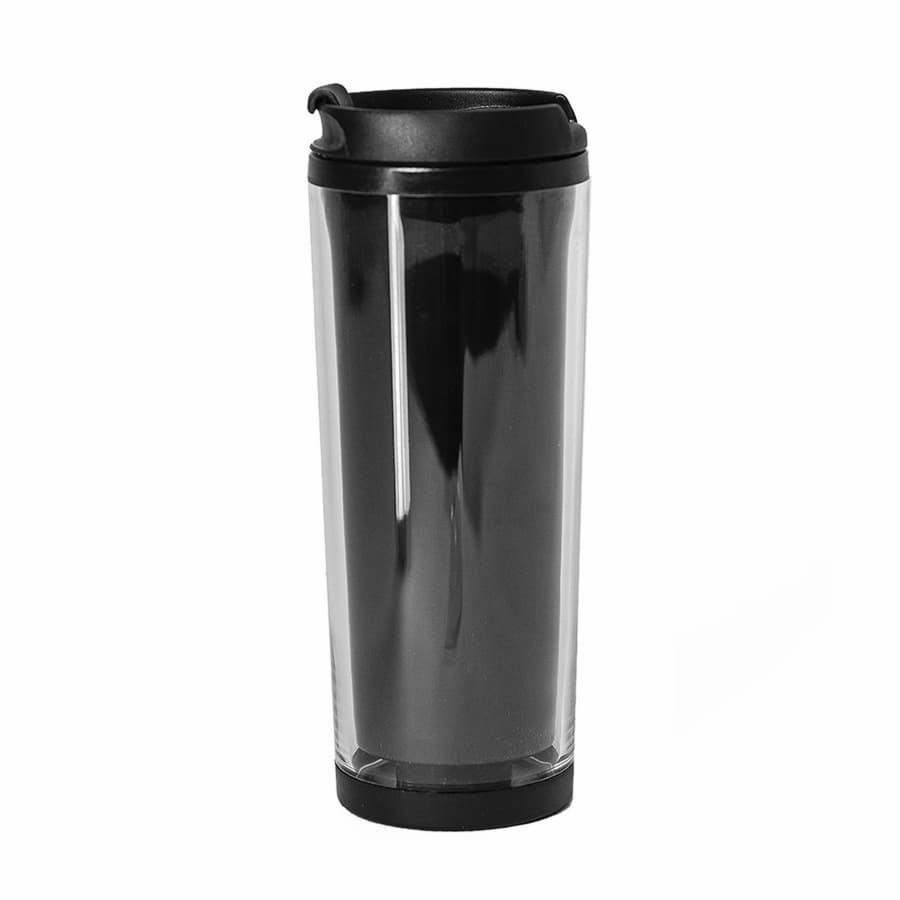 Термокружка PLAN под полиграфическую вставку,  350 мл, прозрачный, черный-1