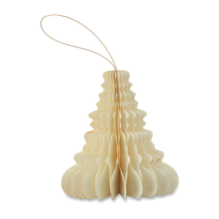 Christmas paper tree hanger, бежевый-4