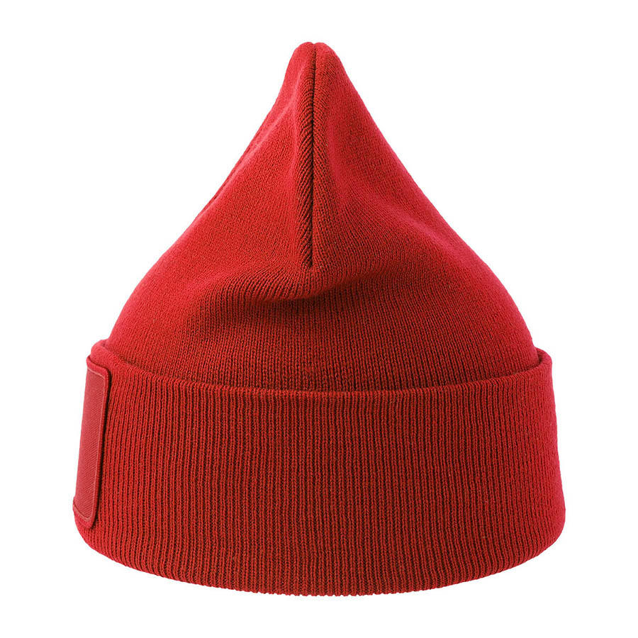 Шапка вязаная  двойная Wind-S с патчем, красный-6