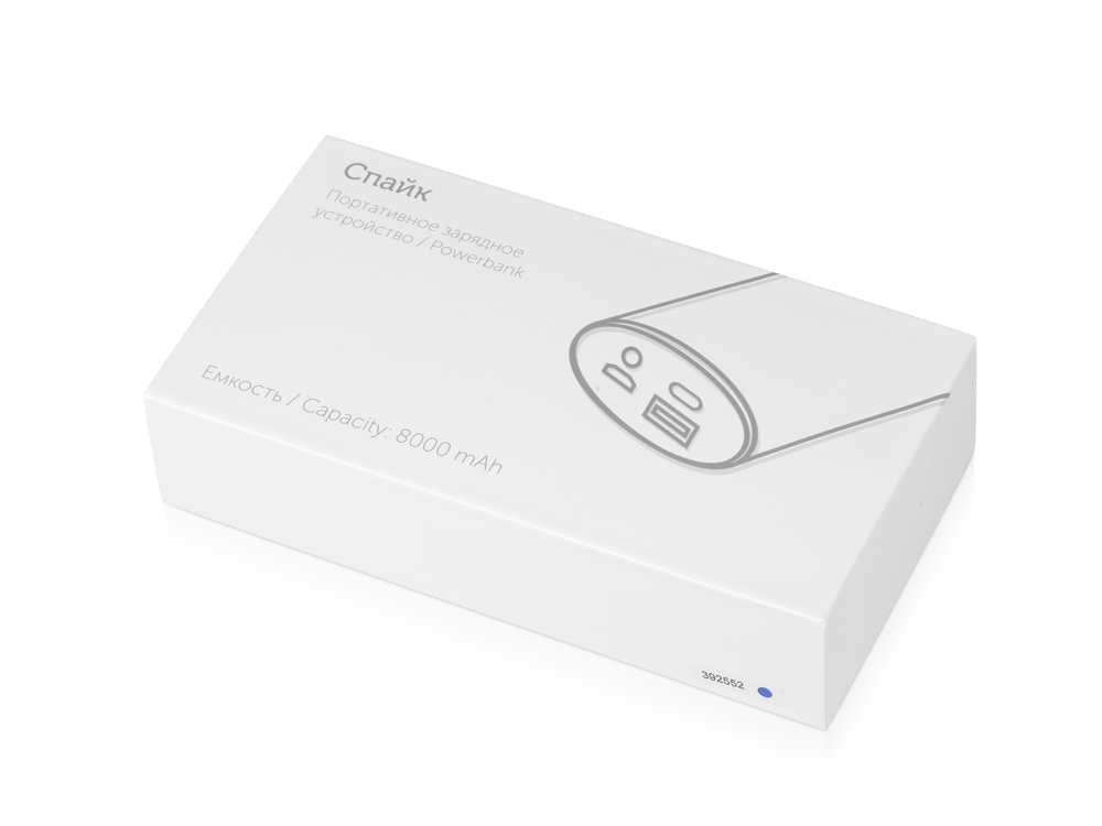 Портативное зарядное устройство Спайк, 8000 mAh, синий-8