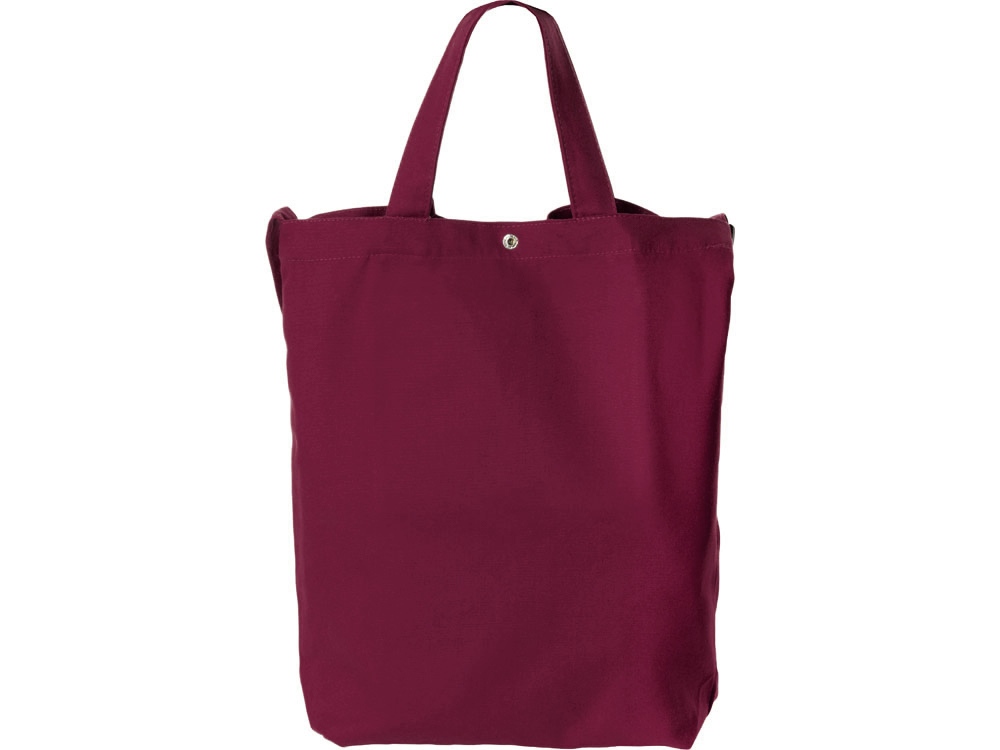 Сумка Helfer из хлопка на кнопке с регулирующейся лямкой, бордовый-3