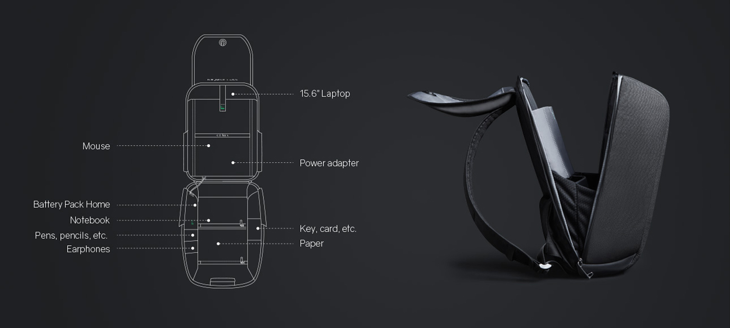 Рюкзак KORIN ClickPack X 45х32х15,5 см, с клапаном, черный-18