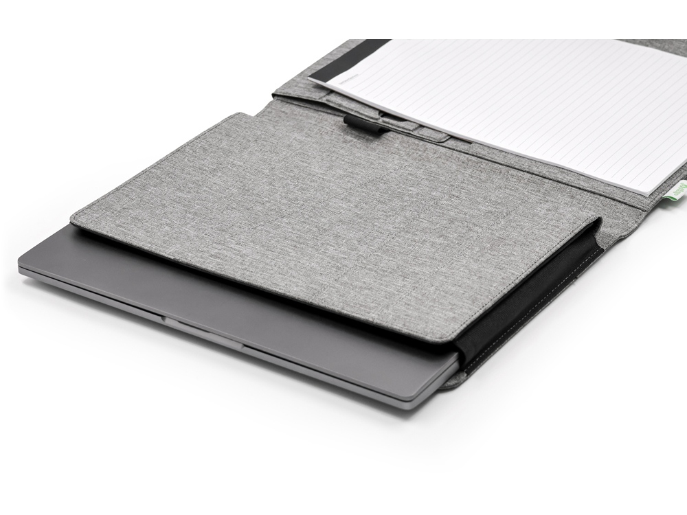Портфолио А4 из RPET с отделением для ноутбука NotyFolio Eco, 20 л FSC бумаги, серый-3