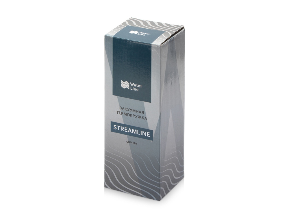 Вакуумная термокружка с кнопкой Streamline, Waterline, soft-touch, белый-6