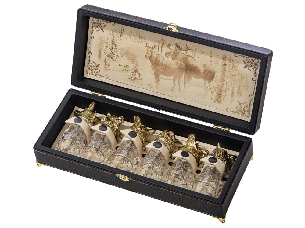 Подарочный набор Русская охота, темно-коричневый/молочный-0