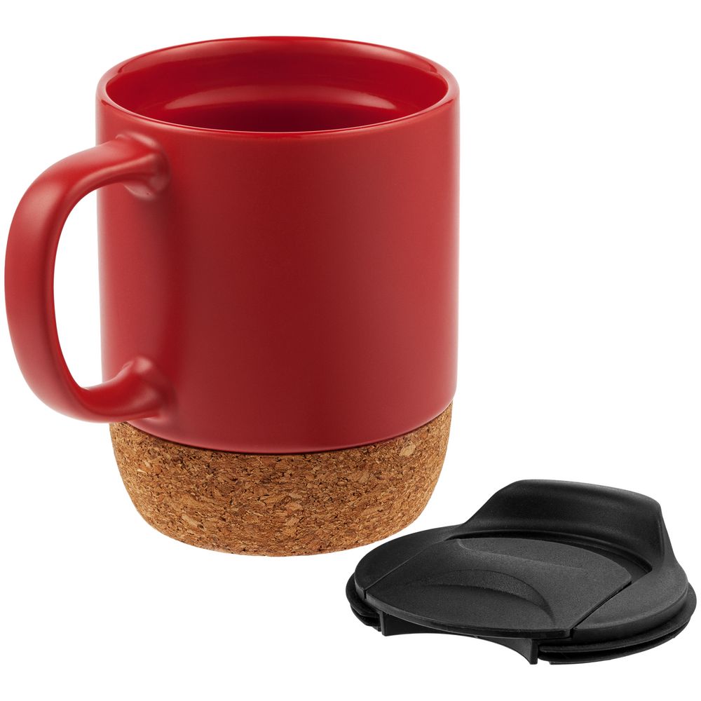Кружка с пробковой подставкой Corky Walk, красная-3