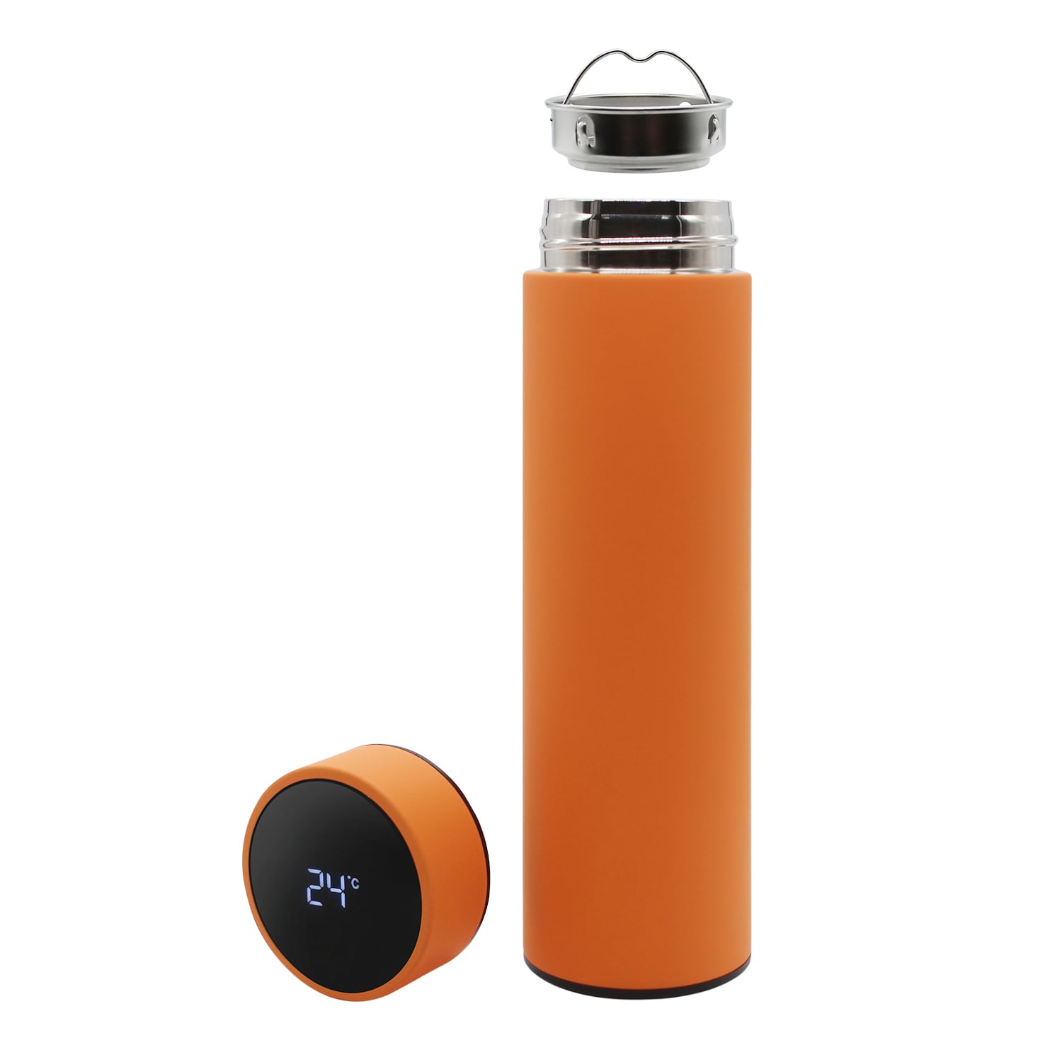 Термос Reactor софт-тач с датчиком температуры (оранжевый)-2