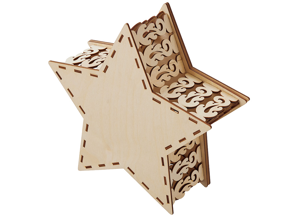 Шкатулка из фанеры в виде звезды Asteris, сине-серебристый-7