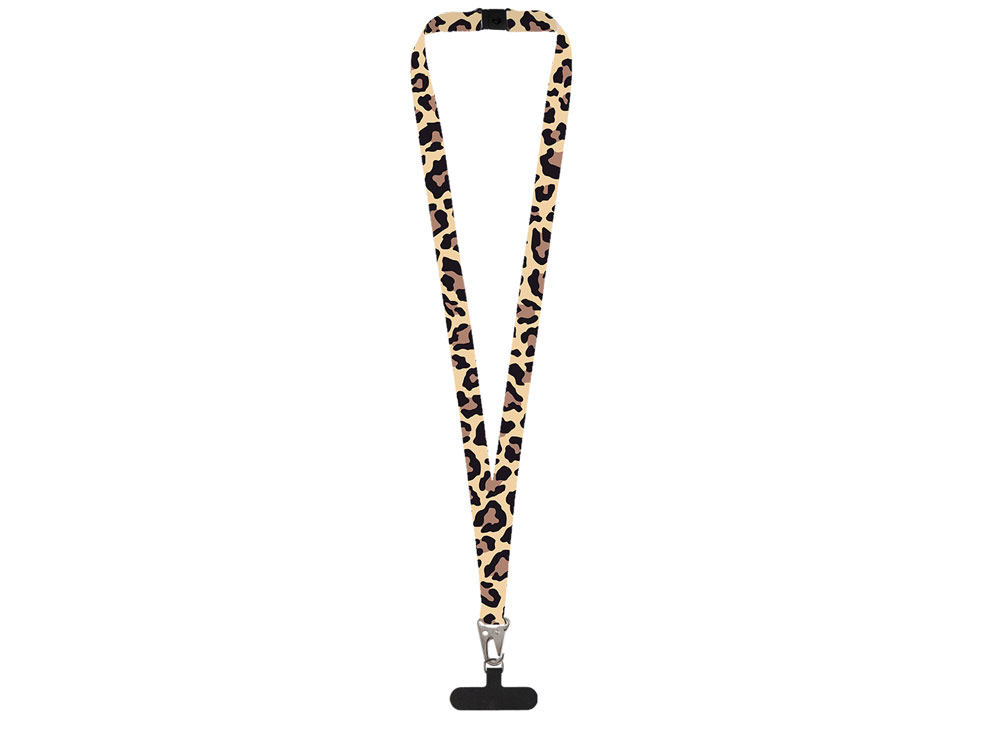 Ланъярд 2,5 см под сублимацию с большим карабином, замком обрыва и узким держателем для телефона из ПЭ-2