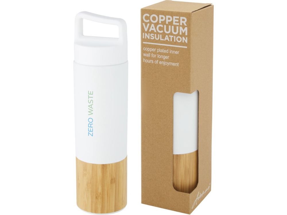 Torne Бутылка из нержавеющей стали объемом 540 мл с медной вакуумной изоляцией и внешней стенкой из бамбука, белый-5