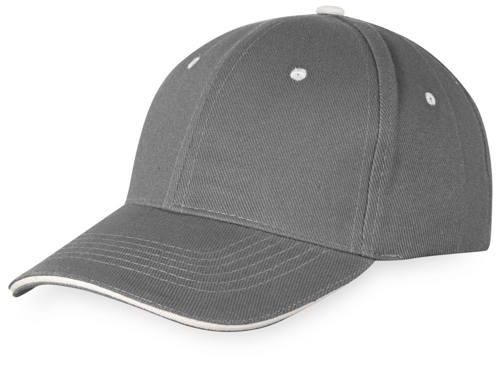 Бейсболка New Castle 6-ти панельная, серый/белый-3