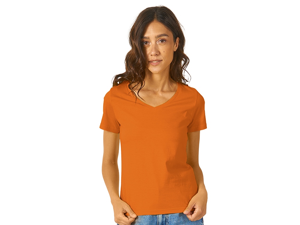 Футболка Heavy Super Club женская с V-образным вырезом, оранжевый-0