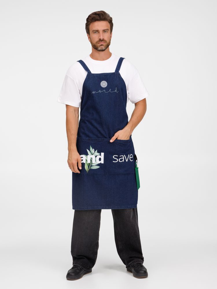 Фартук джинсовый E2, синий-4