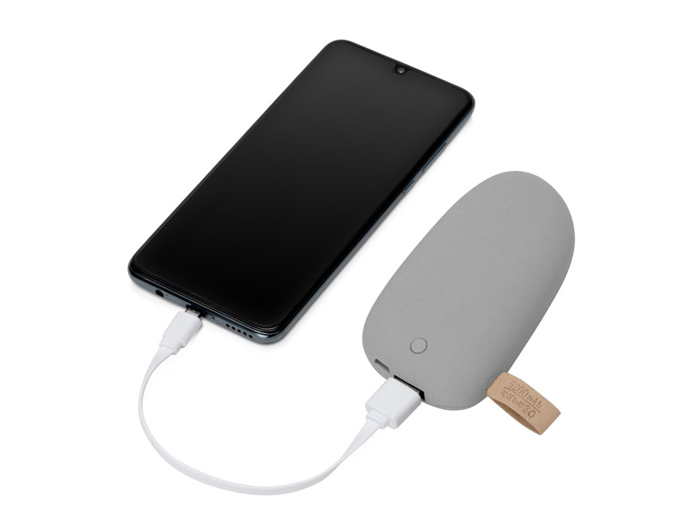 Внешний аккумулятор в форме камня Stone, 5200 mAh, серый-1