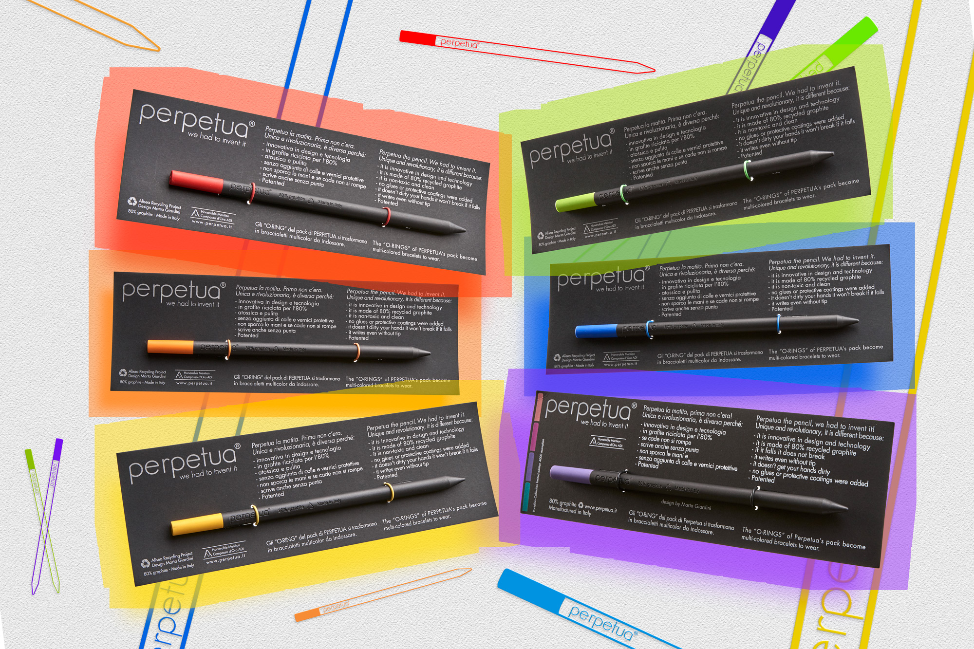 Карандаш графитовый Perpetua с оранжевым ластиком-3