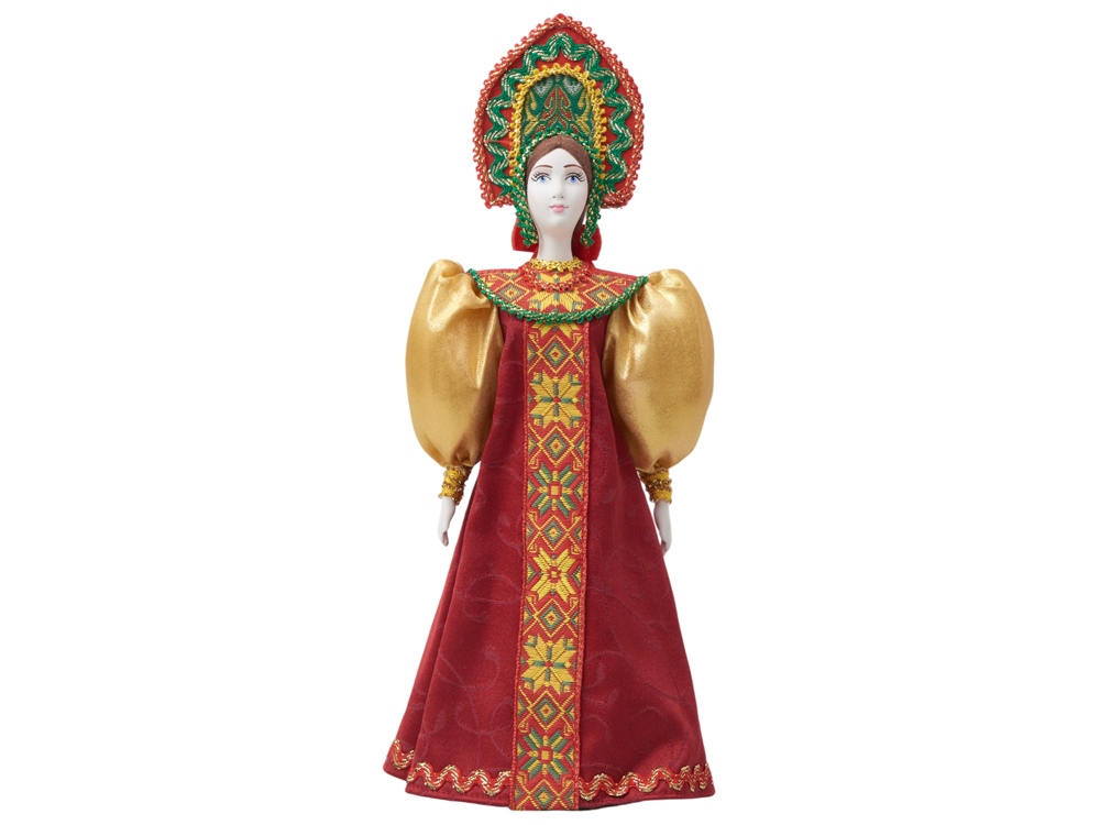 Подарочный набор: кукла фарфоровая, мед, красный-5