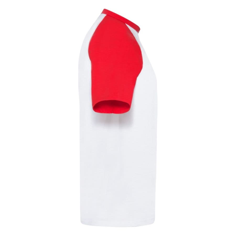 Футболка мужская SHORT SLEEVE BASEBALL T 160, красный, белый-2