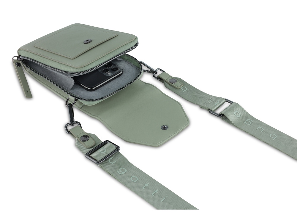 Сумка наплечная BUGATTI АЛМАТА | ALMATA, мятная, полиуретан, 11х4х19 см-3